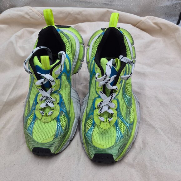 Balenciaga 3XL sneakers in neon yellow and blue mesh MENS SIZE 43 US 10 - Picture 2 of 8